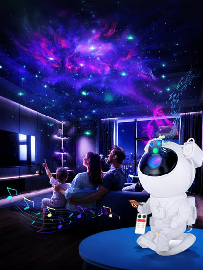Proyector espacial de astronauta, lámpara LED de techo de nebulosa estrellada para dormitorio,