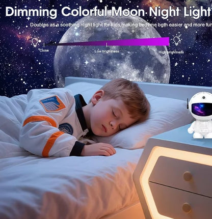 Proyector espacial de astronauta, lámpara LED de techo de nebulosa estrellada para dormitorio,